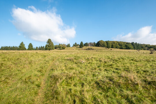 Blick zum Arnsberg in der bayerischen Rh&ouml;n bei Bischofsheim