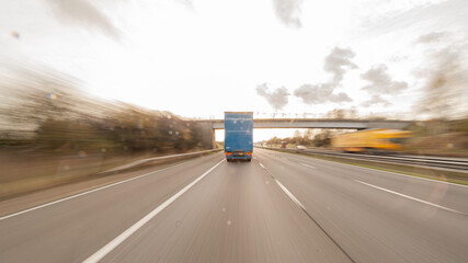 Rear of Lorry on Motorway