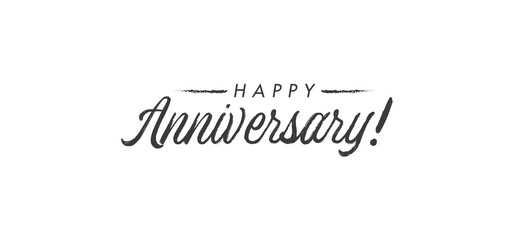 Happy Anniversary calligraphy inscription. Greeting banner. Hand drawn style design. Handwritten modern lettering.