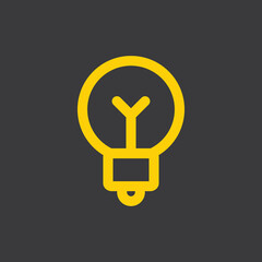 Light Bulb linear icon vector. Idea sign, solution, thinking concept. Electric lamp.