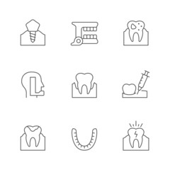 Set line icons of dentistry