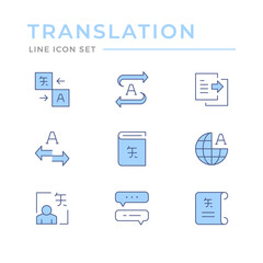 Set color line icons of translation