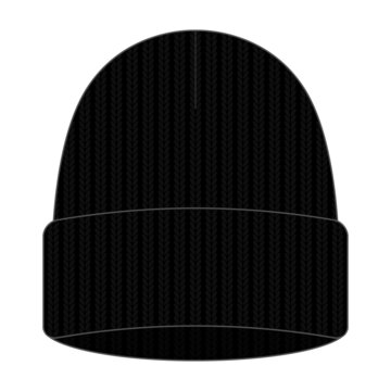 Black Beanie Hat Template On White Background, Vector File Stock Vector |  Adobe Stock