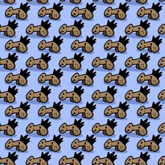 seamless pattern of cute monster cartoon