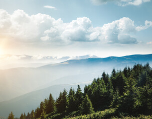 Fantastic summer landscape in wild mountains. Location place of Carpathian mountains, Ukraine.