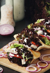 Pocket pitas with chicken salad