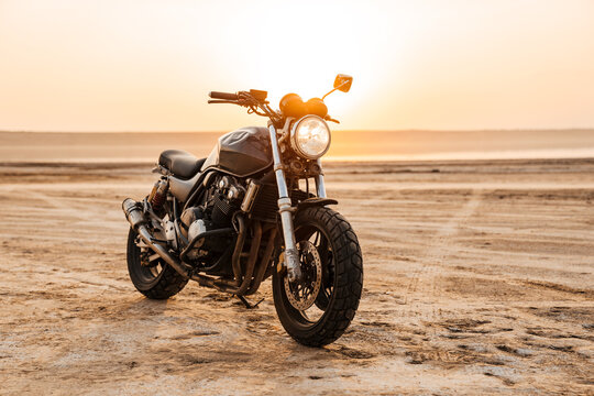 Photo of retro motorcycle on summer day outdoors © Drobot Dean