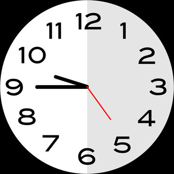 Quarter To 10 O'clock Analog Clock Icon