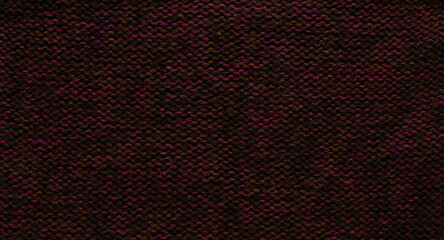 Texture of smooth knitted red brown sweater with pattern. Top view, close-up. Handmade knitting wool or cotton fabric texture. Background of knitting patterns.