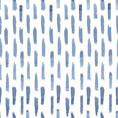 Watercolor lines abstract background. Hand painted indigo seamless pattern.