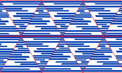 Obraz premium Different blue lines in the shape of a triangle on a white background