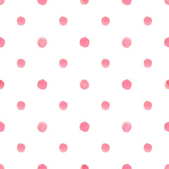 Hand painted watercolor seamless pattern. Abstract pink background clipart.