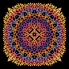 Vector circle of mandala with fish ornament pattern.