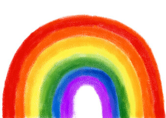 Obraz premium Rainbow spectrum stripe brush colorful crayon hand drawn
