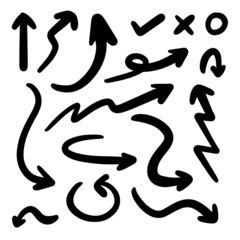 Illustration of new Grunge Sketch Handmade Watercolor Doodle Vector Arrow Set Collection - EPS 10 