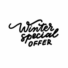 Winter special offer vector element for poster and banner with calligraphy script phrase without background