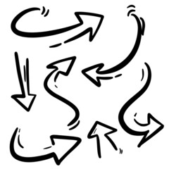 Illustration of new Grunge Sketch Handmade Watercolor Doodle Vector Arrow Set Collection - EPS 10 