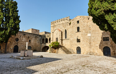 Argyrokastrou - Square of Jewish Martyrs in the old town of Rhodes, Dodecanese, Greece; detail with...