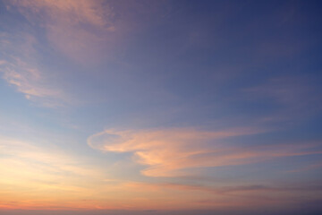 Beautiful colored cloudy evening sky.  Abstract sky background.