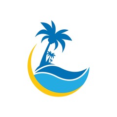 Fototapeta na wymiar Palm tree summer logo