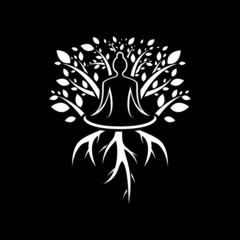 Fototapeta premium Yoga logo with tree