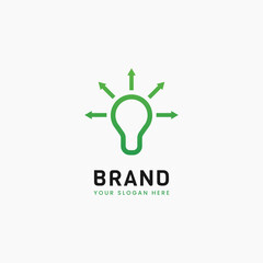 Smart Up logo design, Combination of Lamp or Idea symbol with Arrows Up. For Innovation Solution Business logo design