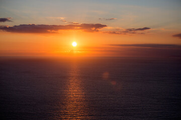 Beautiful landscape view of the Exmoor nature on sunset