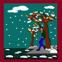 a series of illustrations dedicated to the seasons