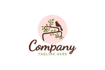 organic cake logo vector graphic with a cute bird for any business especialy for bakery, cake shop, store, cafe, restaurant, etc.