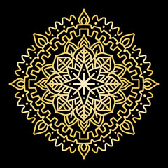 Hand draw of mandala with floral ornament pattern.