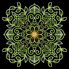 Hand draw of mandala with floral ornament pattern.