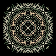 Hand draw of mandala with floral ornament pattern.