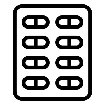 recommend clip art: カプセル剤パッケージ　ラインアイコン
