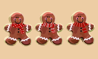 Christmas themed cute scarf cookies