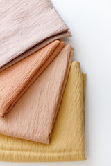 Multicolor tone of fabric sample on white background