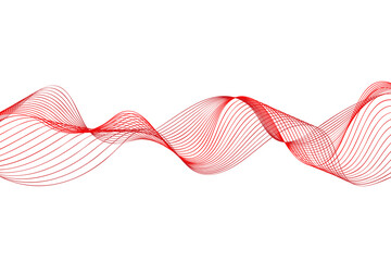 Red Wavy  Lines Abstract Background. Vector