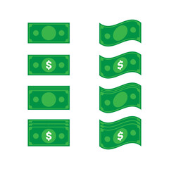 Set Of Money Icon On White Background. Vector