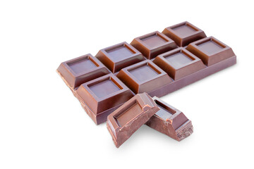 dark chocolate bar on white background, chocolate bar isolate
