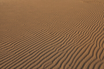 Closeup view of sand dune in desert as background