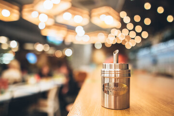 sugar bowl on a table