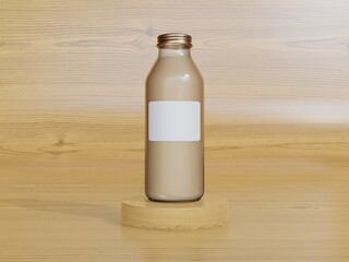 3d illustration. Coffee bottle mockup. Drink bottle mockup. 