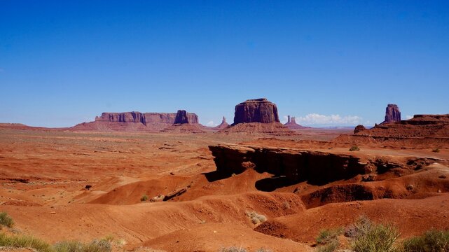 Monument Vally,John Ford Point.
Monument Valley on the American Indian Reservation near Utah and Arizona in the western United States.
The view from John Ford Point.