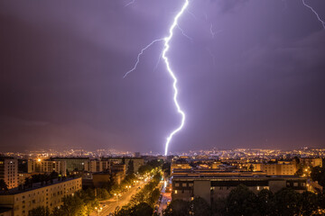 Lightning over the city