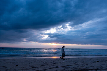 Fototapeta na wymiar Myanmar Ngapali Beach Sunset