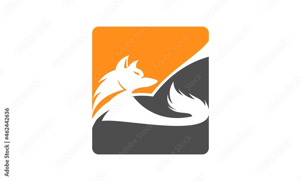 Wall mural hunt wolf modern icon logo