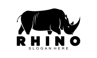 Elegant rhino logo design