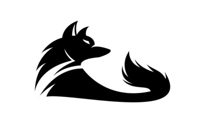 Hunter wolf vector logo