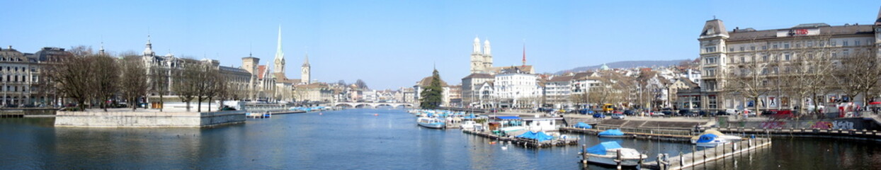 Fototapeta na wymiar Panorama from Zurich, Switzerland.