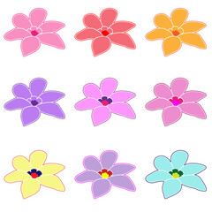 Colorful flower icon on white background