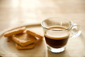 cup of coffee and cookies